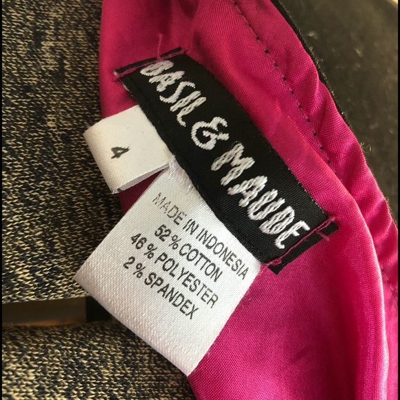 Basil & Maude Black Skirt w/ Sequin Floral/Paisley - Picture 5 of 8